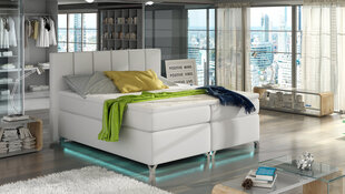 Кровать  Basilio LED, 140х200 см, белая цена и информация | Кровати | 220.lv