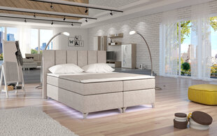 Gulta Basilio LED, 140x200 cm, smilšu krāsas цена и информация | Кровати | 220.lv