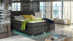 Кровать  Basilio LED, 160х200 см, серая цена и информация | Кровати | 220.lv