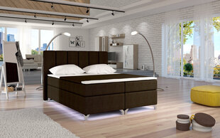 Gulta Basilio LED, 180x200 cm, brūna цена и информация | Кровати | 220.lv