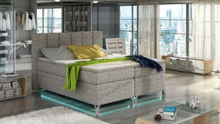 Кровать  Basilio LED, 160х200 см, серая цена и информация | Кровати | 220.lv