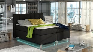 Кровать  Basilio LED, 140х200 см, черный цена и информация | Кровати | 220.lv