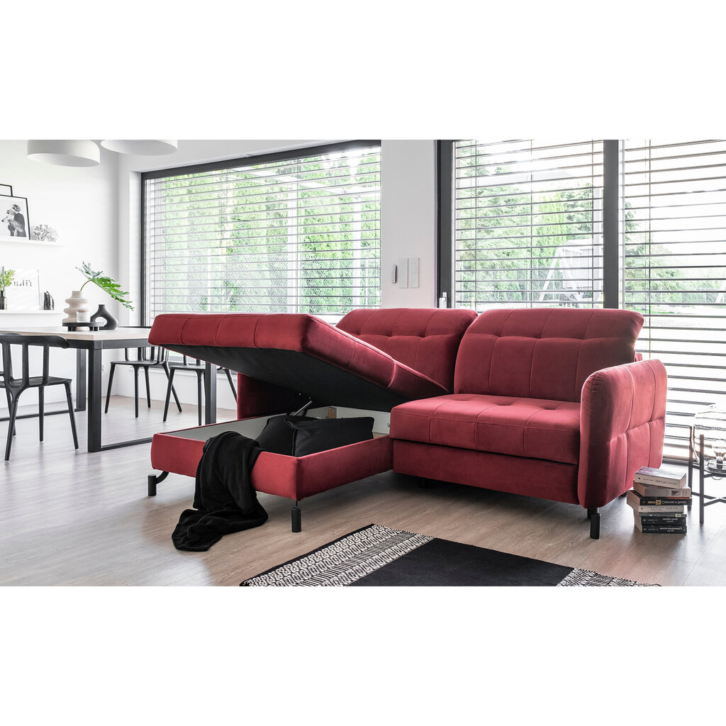 Stūra dīvāns Lorelle, sarkans цена и информация | Stūra dīvāni | 220.lv