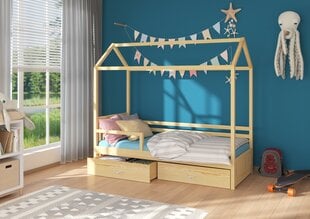 Gulta ADRK Furniture Rose ar sānu aizsardzību, 90x200 cm, brūna cena un informācija | Bērnu gultas | 220.lv