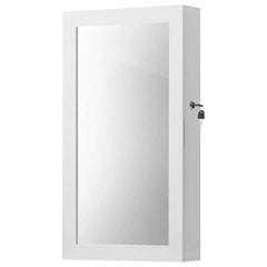 Стильный подвесной шкаф для украшений - зеркало JBC51W 67x37x10,5 см., белый цена и информация | Детали интерьера | 220.lv