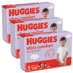 Autiņbiksītes Huggies Ultra Comfort, 5, 11-25 kg, 126 gab. cena un informācija | Huggies Higiēna un veselība | 220.lv