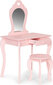 Tualetes galdiņš ar spoguli bērniem Ecotoys, rozā cena un informācija | Kosmētikas galdiņi | 220.lv