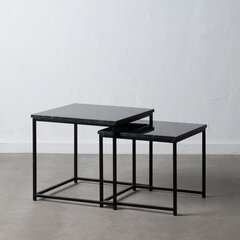 2-vu galdu komplekts, 50x50x46 cm, melns cena un informācija | Žurnālgaldiņi | 220.lv