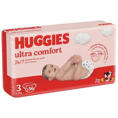 Autiņbiksītes Huggies Ultra Comfort, 3(4-9 kg), 56 gab. cena un informācija | Autiņbiksītes | 220.lv