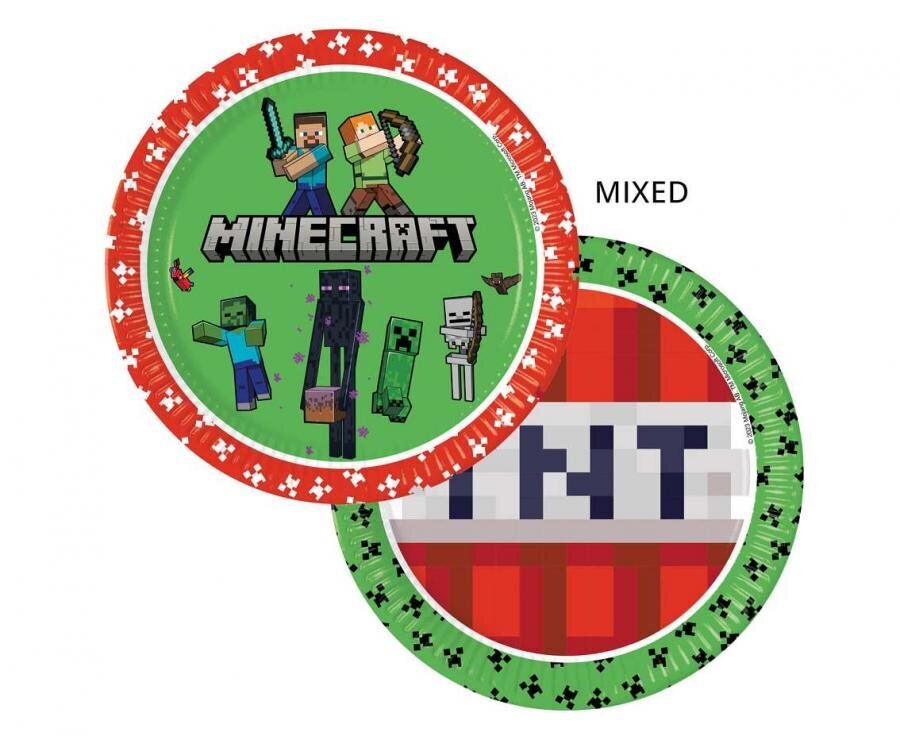 Vienreizējie trauki Minecraft, 8personām цена и информация | Vienreizējie trauki | 220.lv