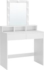Kosmētikas galdiņš ar spoguli Vasagle RDT114W01, balts цена и информация | Туалетные столики | 220.lv