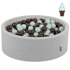 KiddyMoon 90X30 см/200 шаров ∅ 7 см/2,75 дюйма, углубление для детских поролоновых мячей, сертифицировано, сделано в ЕС, Mint With Chocolate: Коричневый/мятный цена и информация | Игрушки для малышей | 220.lv