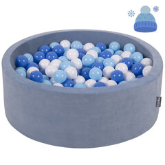 KiddyMoon 90X30 см/300 шаров ∅ 7 см/2,75 дюйма, углубление для детских поролоновых мячей, сертифицировано, сделано в ЕС, Winter: Белый/Белый/Синий цена и информация | Игрушки для малышей | 220.lv