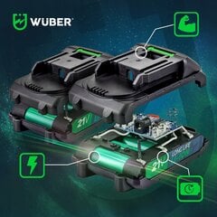 Mini akumulatora zāģis ar 2 baterijām Wuber WR-CCS-21V, 550W цена и информация | Цепные пилы | 220.lv