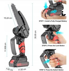 Jaudīgs bezvadu atzarošanas zāģis Demono un 2 akumulatori цена и информация | Цепные пилы | 220.lv