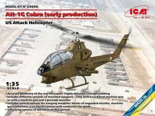 Līmējošais modelis ICM 53030 US Attack Helicopter AH-1G Cobra 1/35 cena un informācija | Līmējamie modeļi | 220.lv