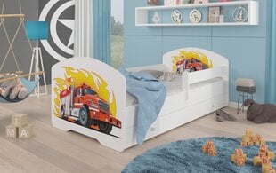 Детская кровать Adrk Furniture Pepe Fire Truck, 80x160 см, белого цвета цена и информация | Детские кровати | 220.lv