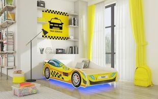 Детская кроватка Adrk Furniture LED Taxi, 70х140 см, желтый цвет цена и информация | Детские кровати | 220.lv