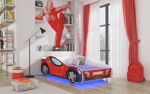 Bērnu gulta Adrk Furniture LED Spider, 70x140 cm, sarkana цена и информация | Детские кровати | 220.lv