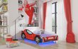Bērnu gulta Adrk Furniture LED Spider, 70x140 cm, sarkana cena un informācija | Bērnu gultas | 220.lv
