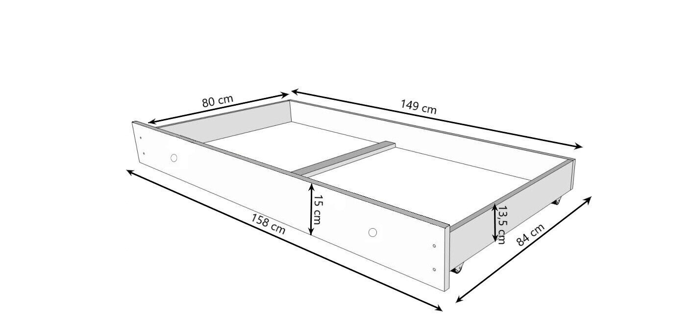 Bērnu gulta Adrk Furniture Bear, 80x160 cm, balta/melna цена и информация | Bērnu gultas | 220.lv