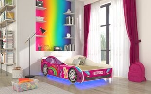 Детская кроватка Adrk Furniture LED Car, 80x160 см, розовый цвет цена и информация | Детские кровати | 220.lv