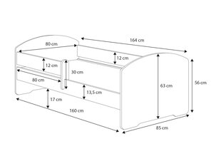 Bērnu gulta Adrk Furniture Pepe dogs, 80x160 cm, balta cena un informācija | Bērnu gultas | 220.lv