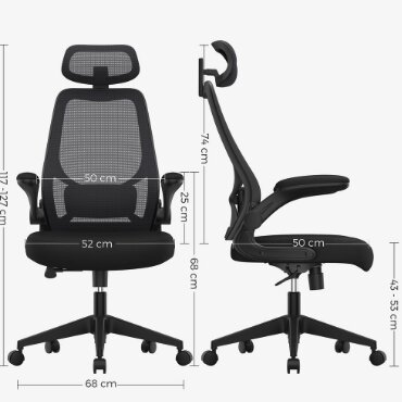 Biroja krēsls Songmics, melns cena un informācija | Biroja krēsli | 220.lv
