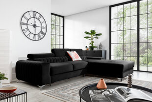 Stūra dīvāns Grayson, melns cena un informācija | Stūra dīvāni | 220.lv