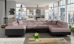 Stūra dīvāns Letto, rozā/pelēks cena un informācija | Stūra dīvāni | 220.lv