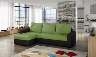 Stūra dīvāns Livio, zaļš/melns cena un informācija | Stūra dīvāni | 220.lv