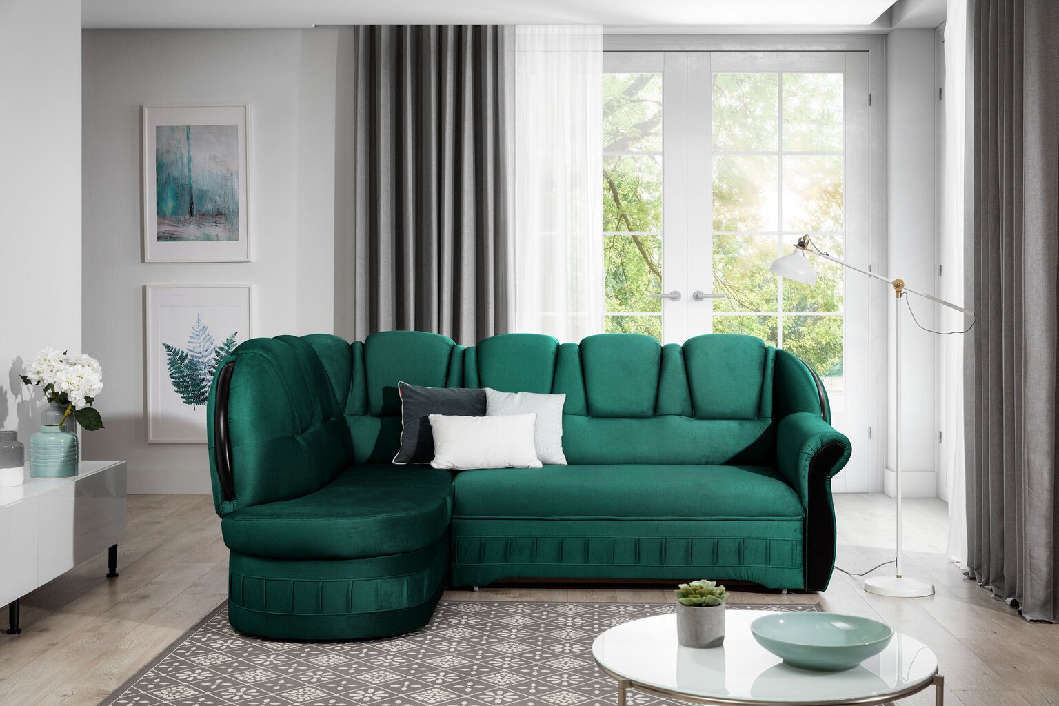 Stūra dīvāns Lord, zaļš cena un informācija | Stūra dīvāni | 220.lv