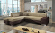 Stūra dīvāns Porto, brūns/smilšu cena un informācija | Stūra dīvāni | 220.lv