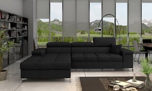 Stūra dīvāns Ricardo, melns цена и информация | Угловые диваны | 220.lv