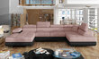Stūra dīvāns Rodrigo, rozā/melns cena un informācija | Stūra dīvāni | 220.lv