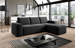 Stūra dīvāns Silla, melns cena un informācija | Stūra dīvāni | 220.lv