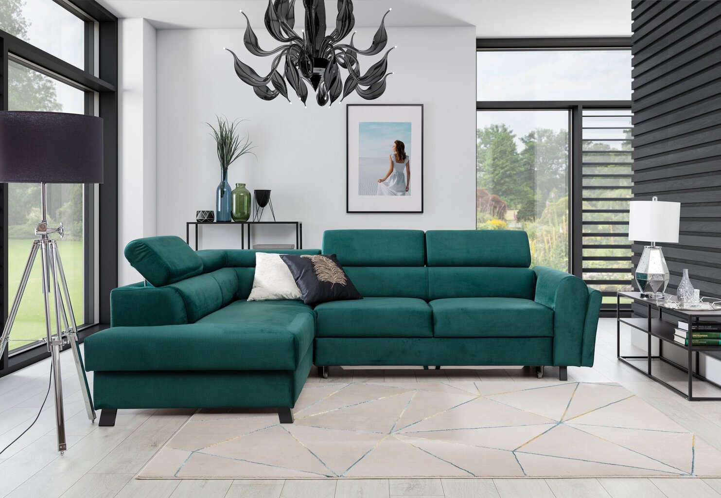 Stūra dīvāns Kairos, zaļš цена и информация | Stūra dīvāni | 220.lv
