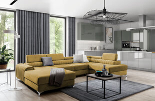 Stūra dīvāns Lacante, dzeltens cena un informācija | Stūra dīvāni | 220.lv