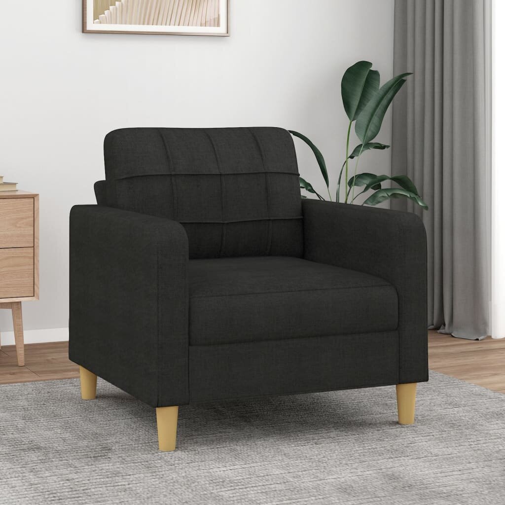 vidaXL atpūtas krēsls, melns, 60 cm, audums cena un informācija | Atpūtas krēsli | 220.lv