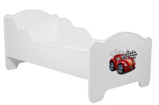 Bērnu gulta Adrk Furniture Amadis Car Zagzag, 70x140 cm, balta cena un informācija | Bērnu gultas | 220.lv