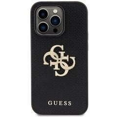 Guess GUHCP15LPSP4LGK iPhone 15 Pro 6.1" czarny|black hardcase Leather Perforated 4G Glitter Logo цена и информация | Чехлы для телефонов | 220.lv