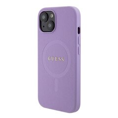 Guess GUHMP15SPSAHMCU iPhone 15 6.1" fioletowy|purple hardcase Saffiano MagSafe цена и информация | Чехлы для телефонов | 220.lv