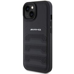 AMG AMHCP15MGSEBK iPhone 15 Plus 6,7" czarny|black hardcase Leather Debossed Lines цена и информация | Чехлы для телефонов | 220.lv