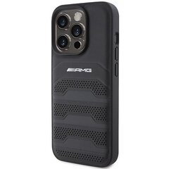 AMG AMHCP15XGSEBK iPhone 15 Pro Max 6.7" czarny|black hardcase Leather Debossed Lines цена и информация | Чехлы для телефонов | 220.lv