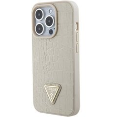 Guess GUHCP15LPCRTHCD iPhone 15 Pro 6.1" złoty|gold hardcase Croco Triangle Logo цена и информация | Чехлы для телефонов | 220.lv