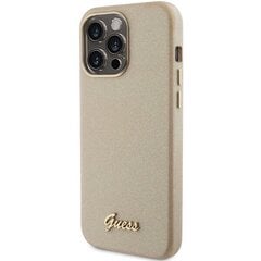 Guess GUHCP15LPGMCSD iPhone 15 Pro 6.1" złoty|light gold hardcase Glitter Glossy Script цена и информация | Чехлы для телефонов | 220.lv