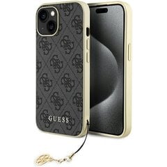 Guess GUHCP15SGF4GGR iPhone 15 6.1" szary|grey hardcase 4G Charms Collection цена и информация | Чехлы для телефонов | 220.lv