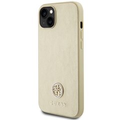Guess GUHCP15SPS4DGPD iPhone 15 6.1" złoty|gold hardcase Leather 4G Metal Logo Strass цена и информация | Чехлы для телефонов | 220.lv
