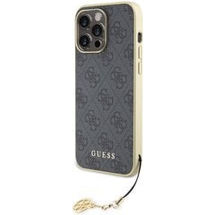 Guess GUHCP15XGF4GGR iPhone 15 Pro Max 6.7" szary|grey hardcase 4G Charms Collection цена и информация | Чехлы для телефонов | 220.lv