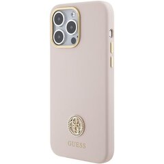Guess GUHCP15XM4DGPP iPhone 15 Pro Max 6.7" różowy|pink hardcase Silicone Logo Strass 4G цена и информация | Чехлы для телефонов | 220.lv